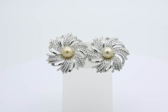 1969 Silvery Sunburst Earrings