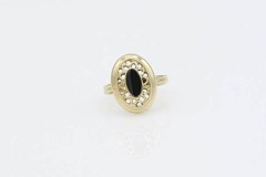 1979 Jet Filigree Ring