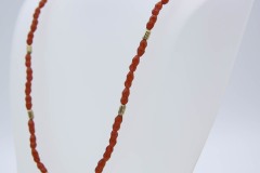 1981 Cinnabar Color Glass Bead Necklace
