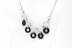 Unidentified Silver and Black Circle Necklace