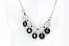Unidentified Silver and Black Circle Necklace