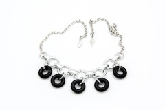 Unidentified Silver and Black Circle Necklace